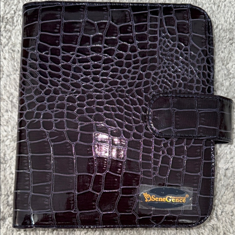 SeneGence international luxury Dark Purple Crocodile Embossed travel Organizer